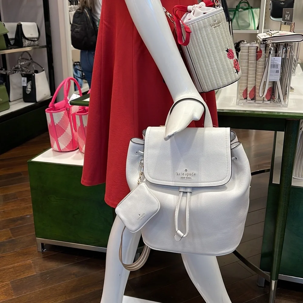 Kate Spade Rosie Medium Flap Backpack 
K8714 pebbled leather Parchment rosie
NWT - Picture 16 of 16